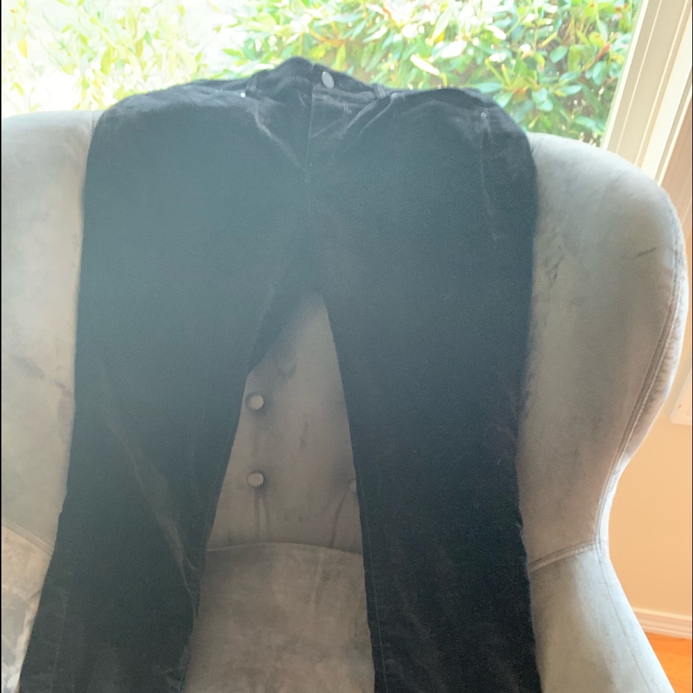 Black velvet pants